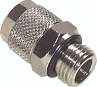 Złączki proste skręcane z gwintem zewnętrznym, mosiądz niklowany, aluminium, POM