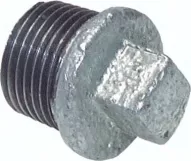 Korek z łbem czworokątnym, R3/8, 25 bar, żeliwo cynkowane