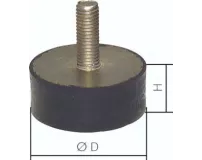 Tuleja gumowo-metalowa, ze śrubą M10x28