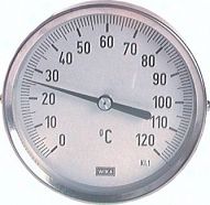 Termometr bimetalowy, poziomy D160/0 - 100°C/63mm